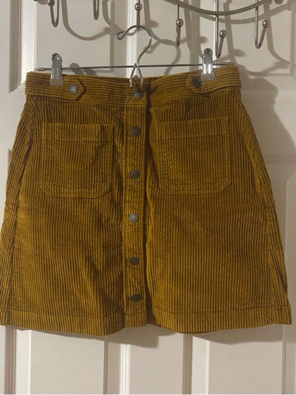 Madewell Light Brown Corduroy Button-Down Mini Skirt